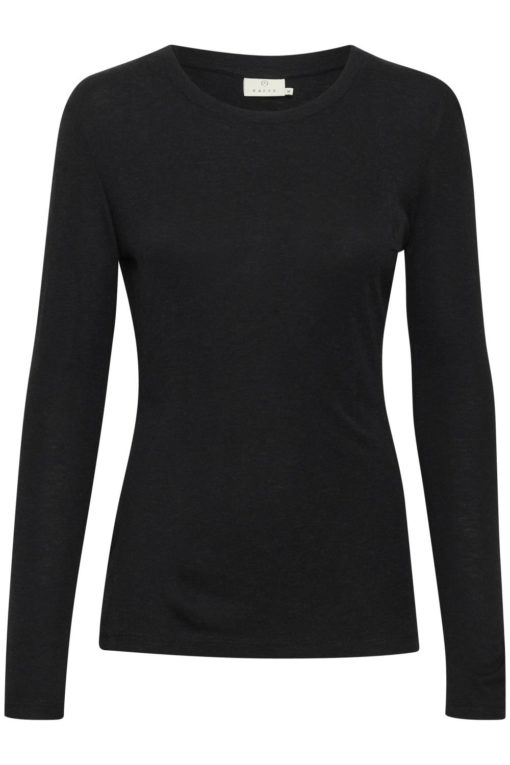 Kaffe KAronis l/s T-shirt, sort