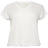 Kaffe Curve KCjena V-neck T-shirt, offwhite