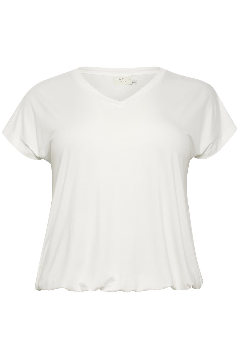 Kaffe Curve KCjena V-neck T-shirt, offwhite