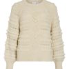 Vila Vitamo O-neck L/S Knit Top, offwhite