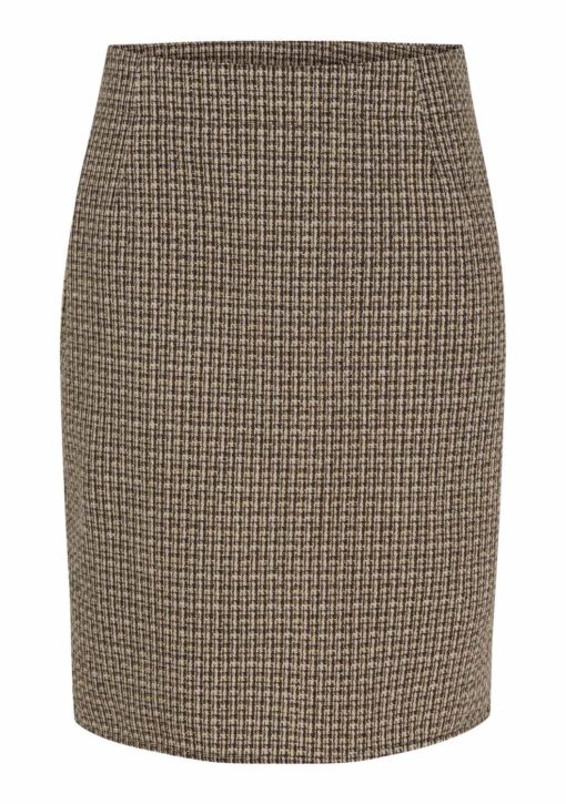 Isay Feliz Skirt, rutet skjørt, brun