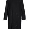 Vila ViAria L/S O-neck Open Dress, sort paljetter