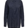 JDY Aspen L/S Loose Shirt, marineblå/hvit stripet