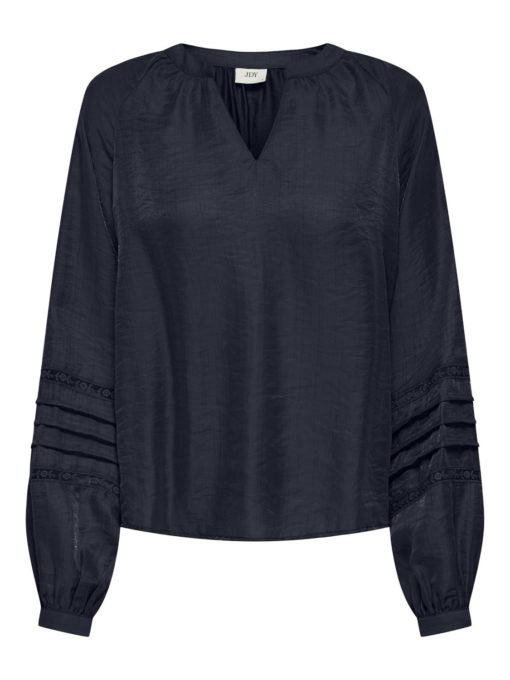 JDY Sully l/s Lace top, marineblå