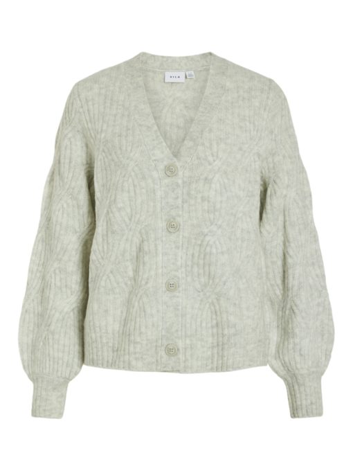 Vila Viella l/s New Cardigan, lys grå