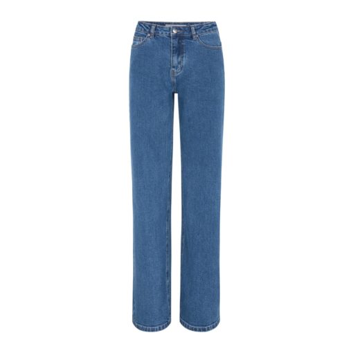 Soft Rebels SRWilla Midwaist Wide Jeans, medium denimblå