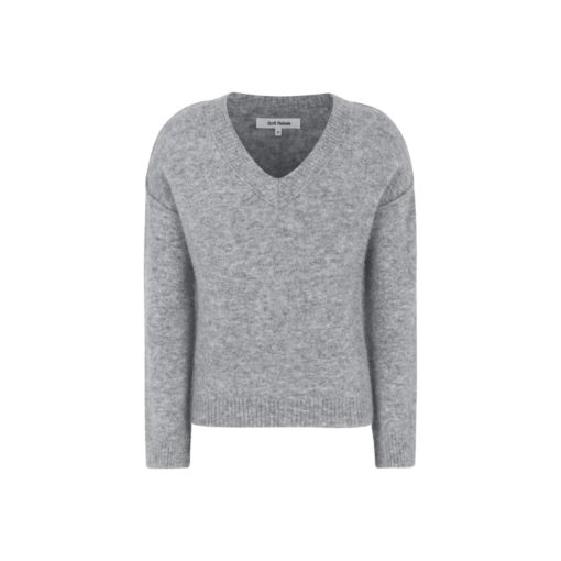 Soft Rebels Allison V-neck Knit, grå melert