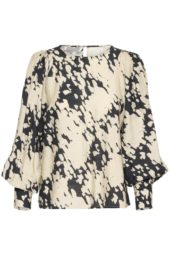 Kaffe KAlouise Blouse, beige/sort