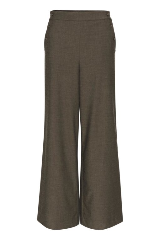 Kaffe KAgigi Pants, dressbukse med detaljer, brun