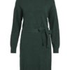 Vila Viril o-neck L/S belt knit dress, grønn