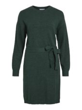 Vila Viril o-neck L/S belt knit dress, grønn