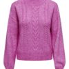 JDY Susanna L/S cable pullover knit, rosa