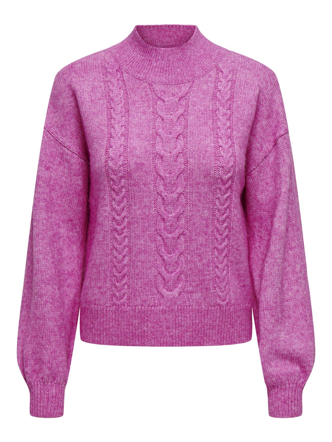 JDY Susanna L/S cable pullover knit, rosa