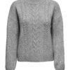 JDY Susanna L/S cable pullover knit, grå