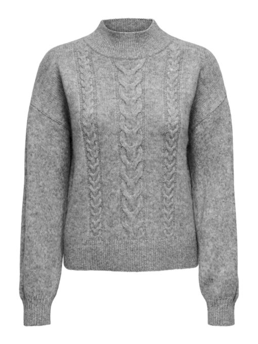 JDY Susanna L/S cable pullover knit, grå