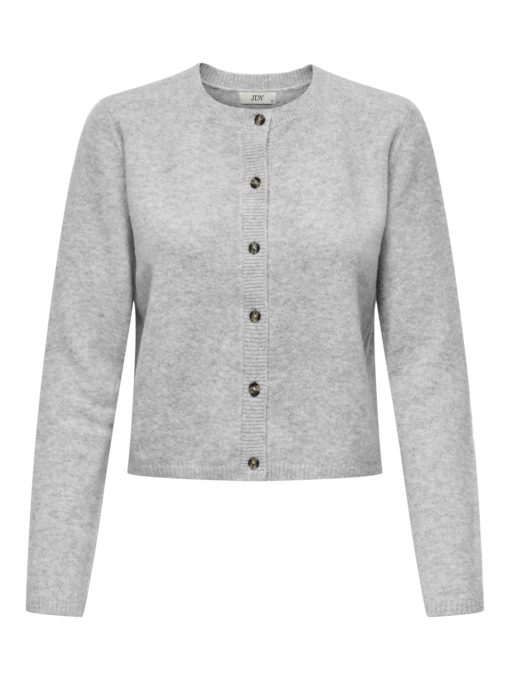 JDY Chloe Life L/S short button cardigan, grå