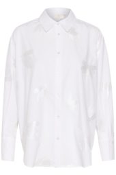 Kaffe KAelsa shirt, skjorte med broderi, hvit