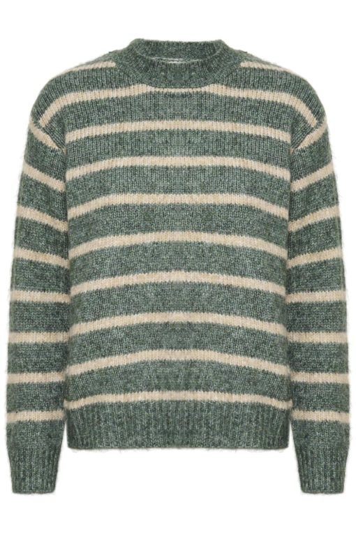 Kaffe KAtrina Striped Pullover, grønn/beige