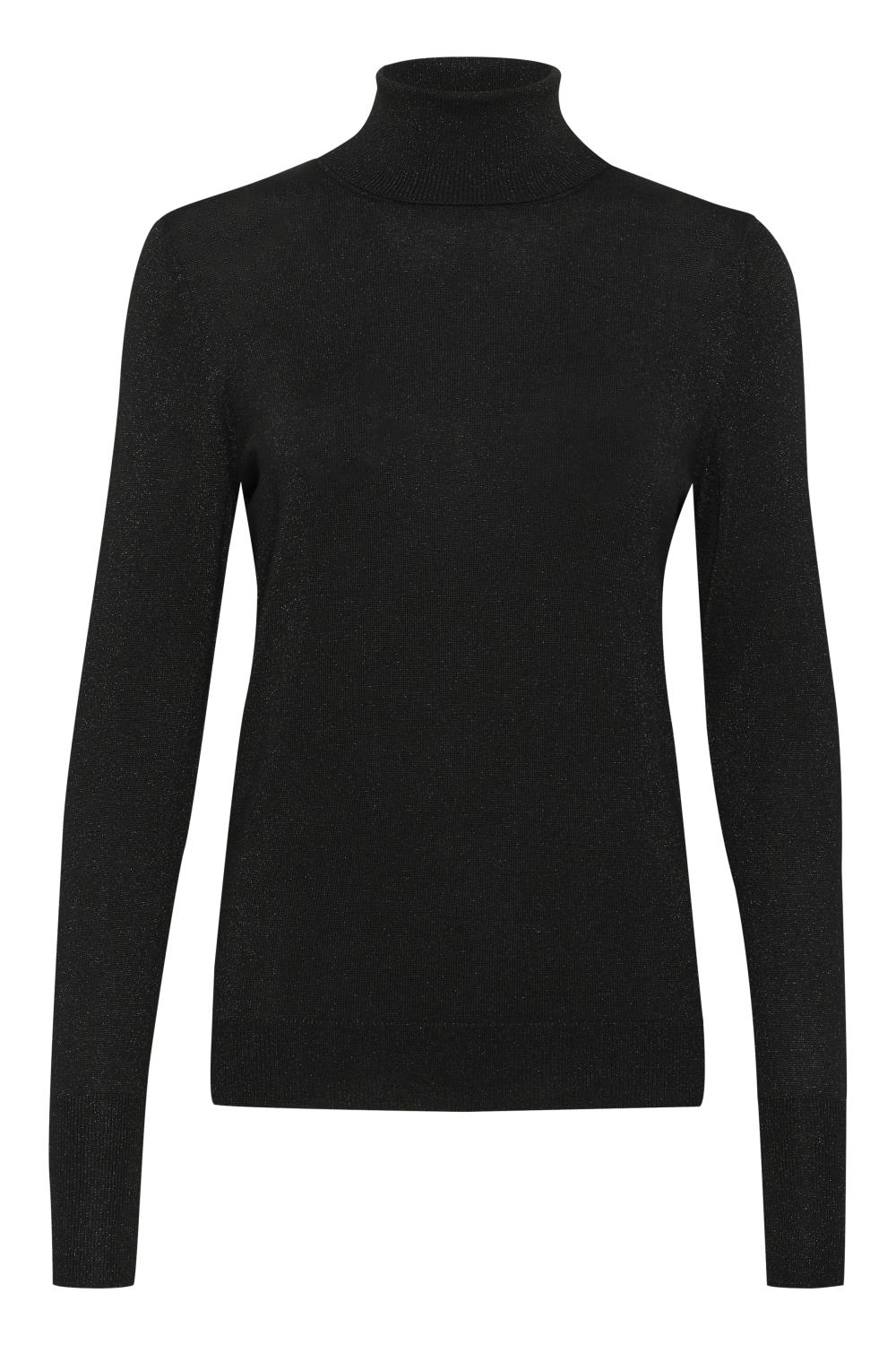 Kaffe KAregina Rollneck Pullover, sort m/glitter