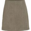 Vila Visallie HW short skirt, brun/mønstret