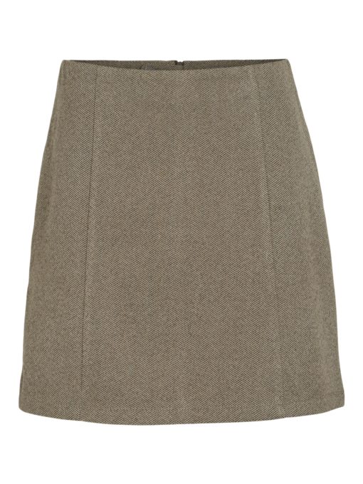 Vila Visallie HW short skirt, brun/mønstret