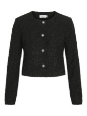 Vila Vikonnie l/s Short Jacket, sort m/glitter