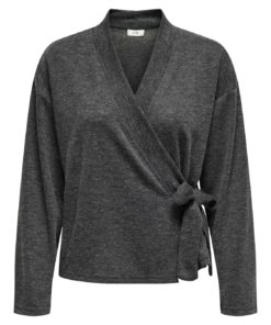 JDY Mirage L/S wrap cardigan, grå