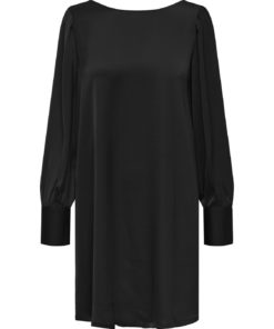 JDY Urba L/S Bow Dress, sort/sateng