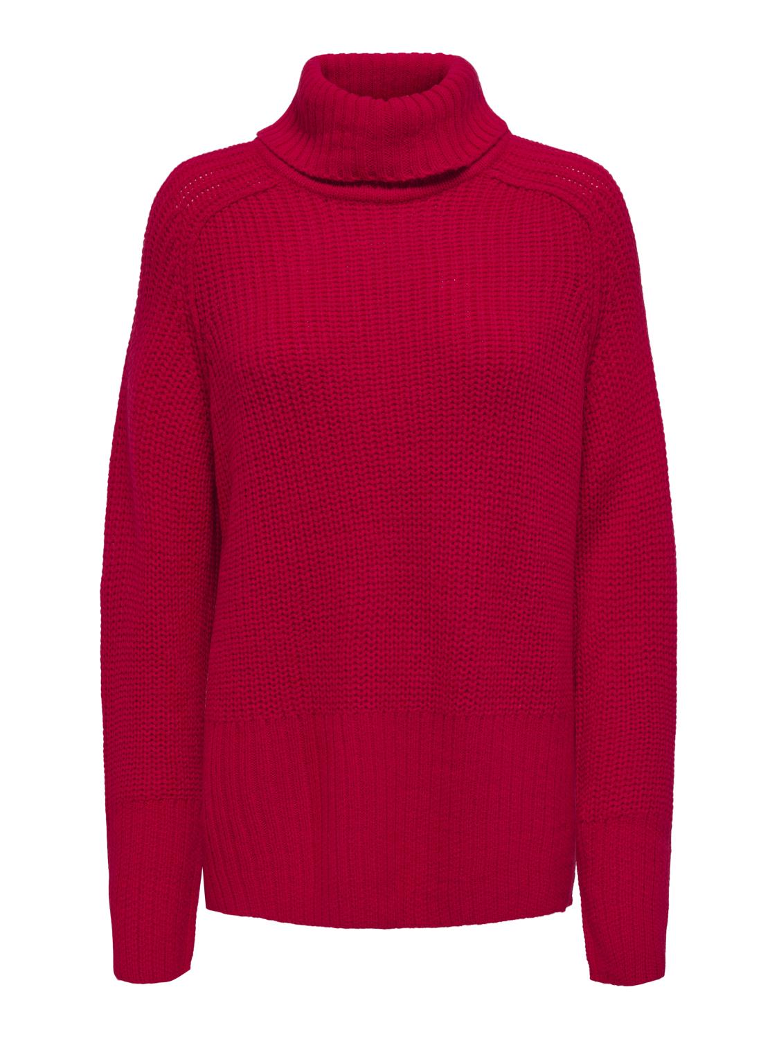 JDY Justy L/S raglan slit pullover knit, rød