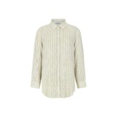 Soft Rebels Margot striped shirt, lys beige/sort stripet