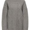 JDY Silja l/s Long Cable Pullover, grå