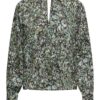 JDY Base L/S High neck keyhole top, grønn/flerfarget