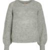 Vila Rouge ViMiryan L/S Knit Top, grå