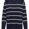 JDY Sara Life L/S stripe pullover knit, marineblå/hvit stripet