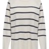 JDY Sara Life l/s Pullover knit, stripet hvit/marine