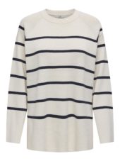 JDY Sara Life l/s Pullover knit, stripet hvit/marine