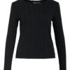 Vila Vikassie l/s Pointelle Top, sort