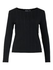 Vila Vikassie l/s Pointelle Top, sort