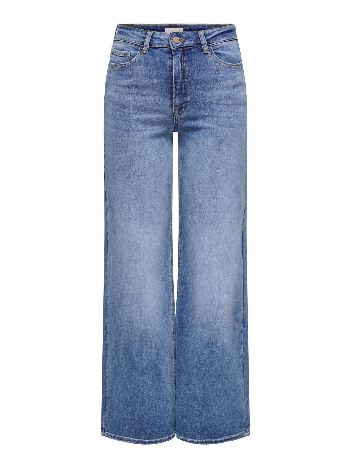 JDY Felina-Fina HW wide jeans, medium denimblå