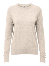 JDY Malou L/S on button pullover, lys beige