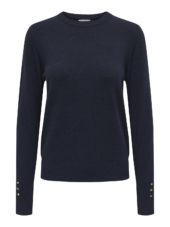 JDY Malou L/S on button pullover, marineblå