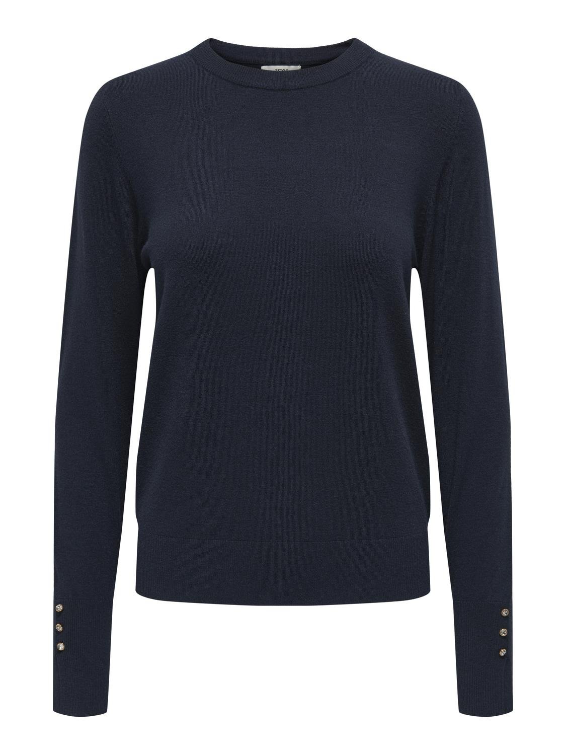 JDY Malou L/S on button pullover, marineblå