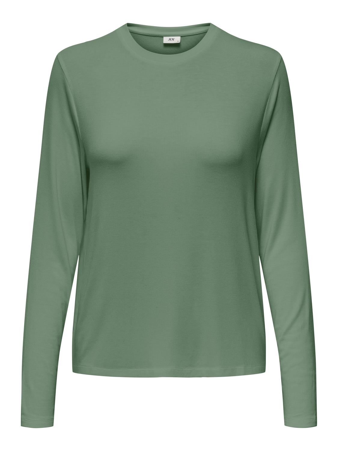 JDY Como L/S Bamboo O-neck Top, grønn