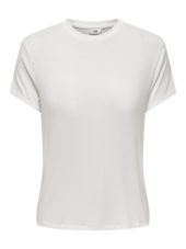 JDY Como S/S bamboo O-neck top, offwhite