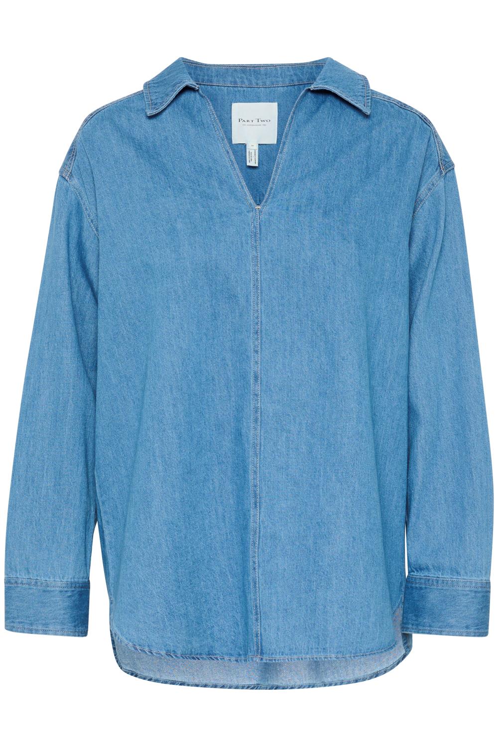 Part Two Norly Shirt, denimblå