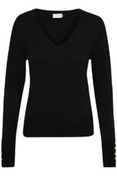 Kaffe KAlizza V-neck knit pullover, sort