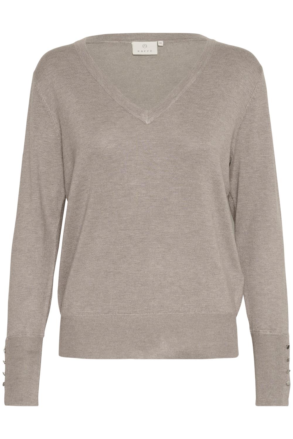 Kaffe KAlizza V-neck Pullover, beige