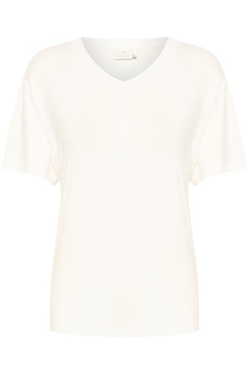 Kaffe KAfrida V-neck T-shirt, offwhite