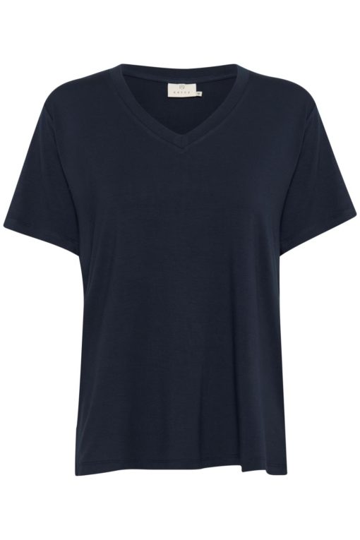 Kaffe KAfrida V-neck T-shirt, marineblå