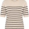 Kaffe KAlizza Striped Knit, beige/sort